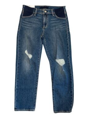 JOE'S The Lara Crop Maternity Jeans in Burden Destruct Vintage Stretch sz 26
